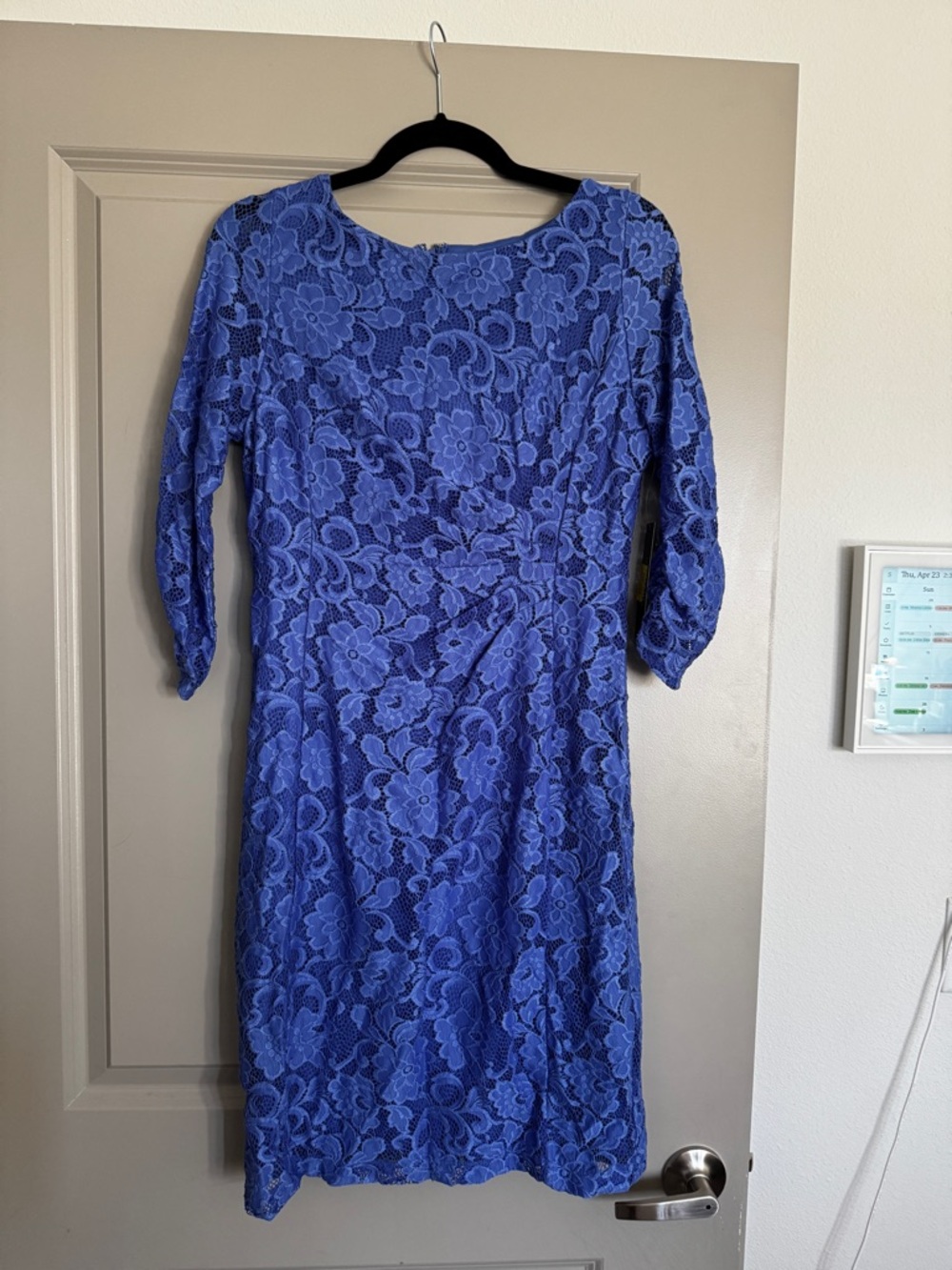 Tahari Royal Blue Floral Lace Midi Dress